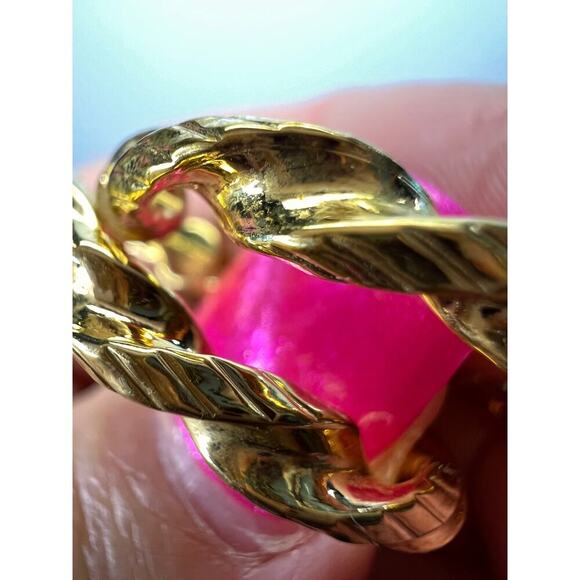 18k gold vermeil over sterling silver twisted hoop earrings - Picture 7 of 11